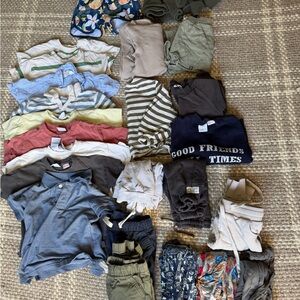 Zara Kids Gray and White Striped Tee Set